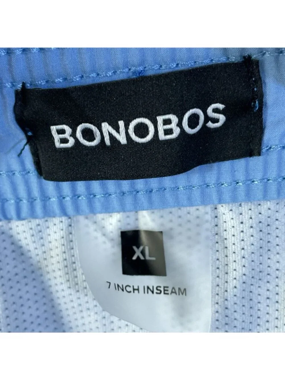 NWT Bonobos Men's Swim Shorts XL Blue Geometric Print 7-Inch Inseam Mesh Liner